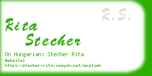 rita stecher business card